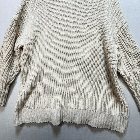 Aerie Womens Turtleneck Sweater Small Beige Oversized Knit Pullover Cozy Casual - Picture 12 of 12